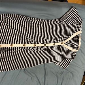 Fashion Brand Company Black and White Striped Dress
